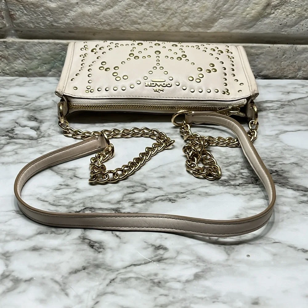 Coach stud Rivet Cream-Gold Leather crossbody purse. In GUC - Picture 5 of 16
